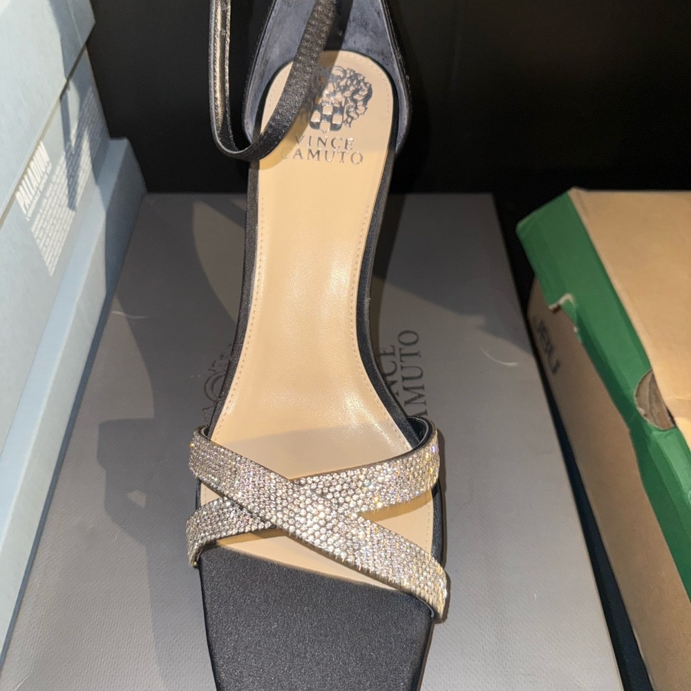 Vince Camuto Black and Silver Heels